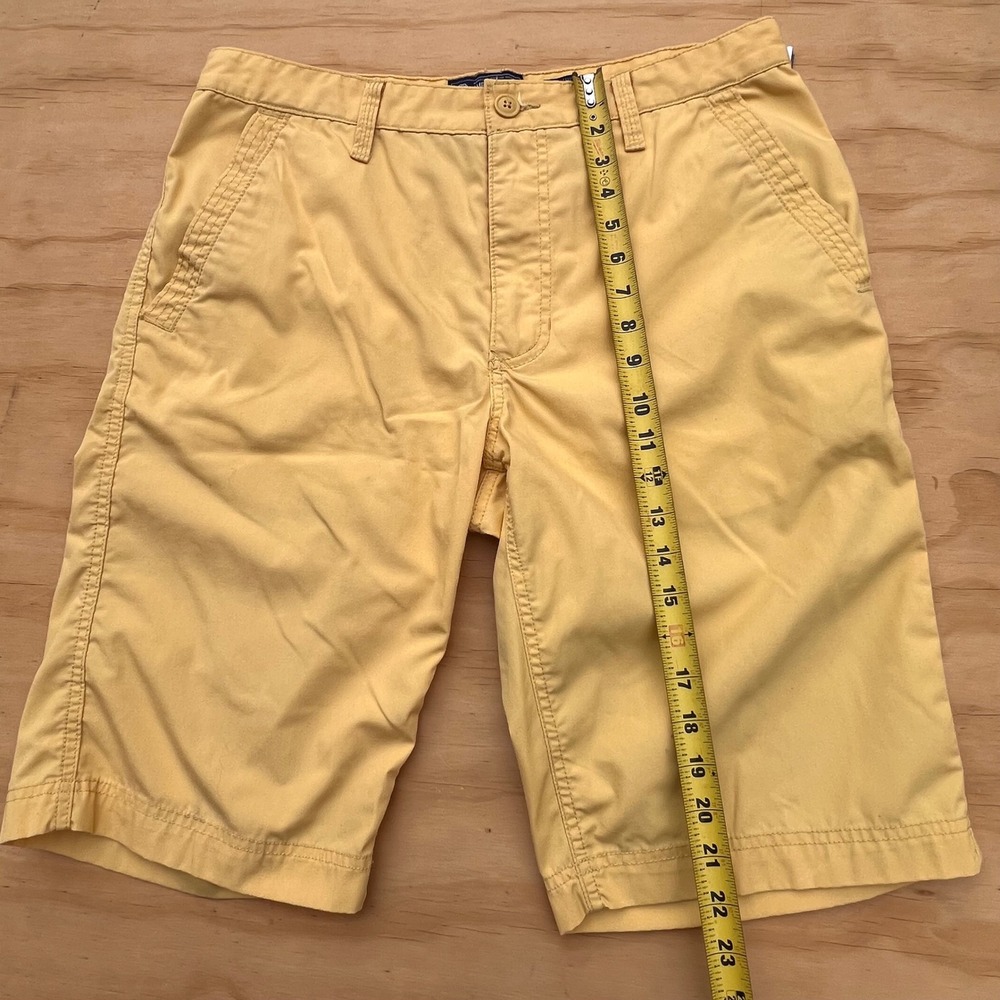 American Rag Mens Yellow Chino Shorts Size 33 Flat Front Cotton Blend Casual - Picture 2 of 6